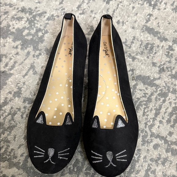 Cat & Jack Black Cat Flats - Picture 1 of 2